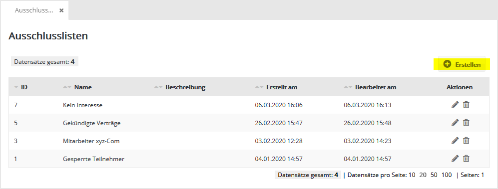 Abonnentenlisten in mailingwerk